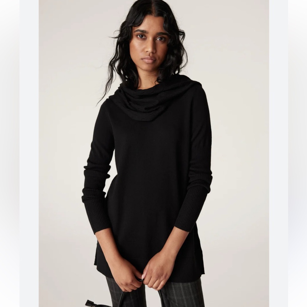 (#04) Splendid cowl neck long sleeve black sweater size L